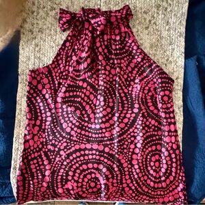 INC International Concepts Pink and Black Swirl Blouse